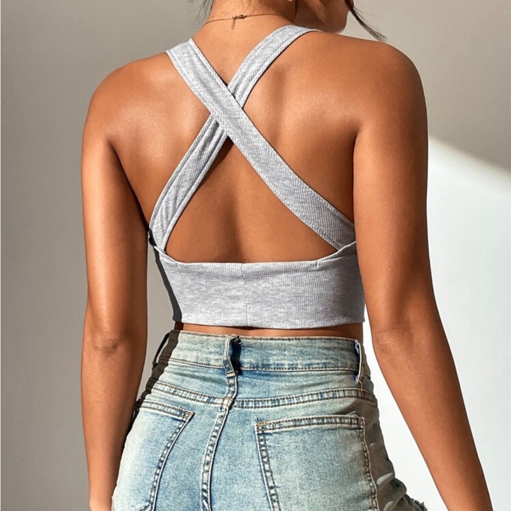 Gray Ribbed Top - Picture 2 of 2